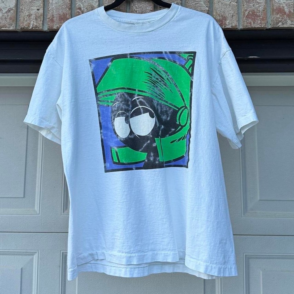 WHITE ACME CLOTHING LOONEY TUNES "MARTIAN" GRAPHIC TEE
